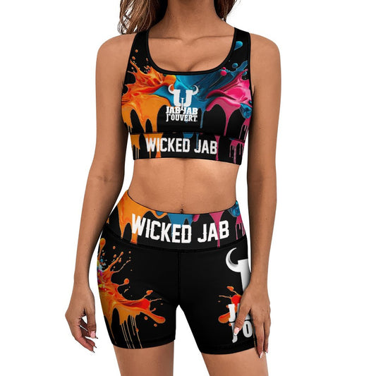 Wicked Jab Splatter 2 Piece Workout Yoga Set