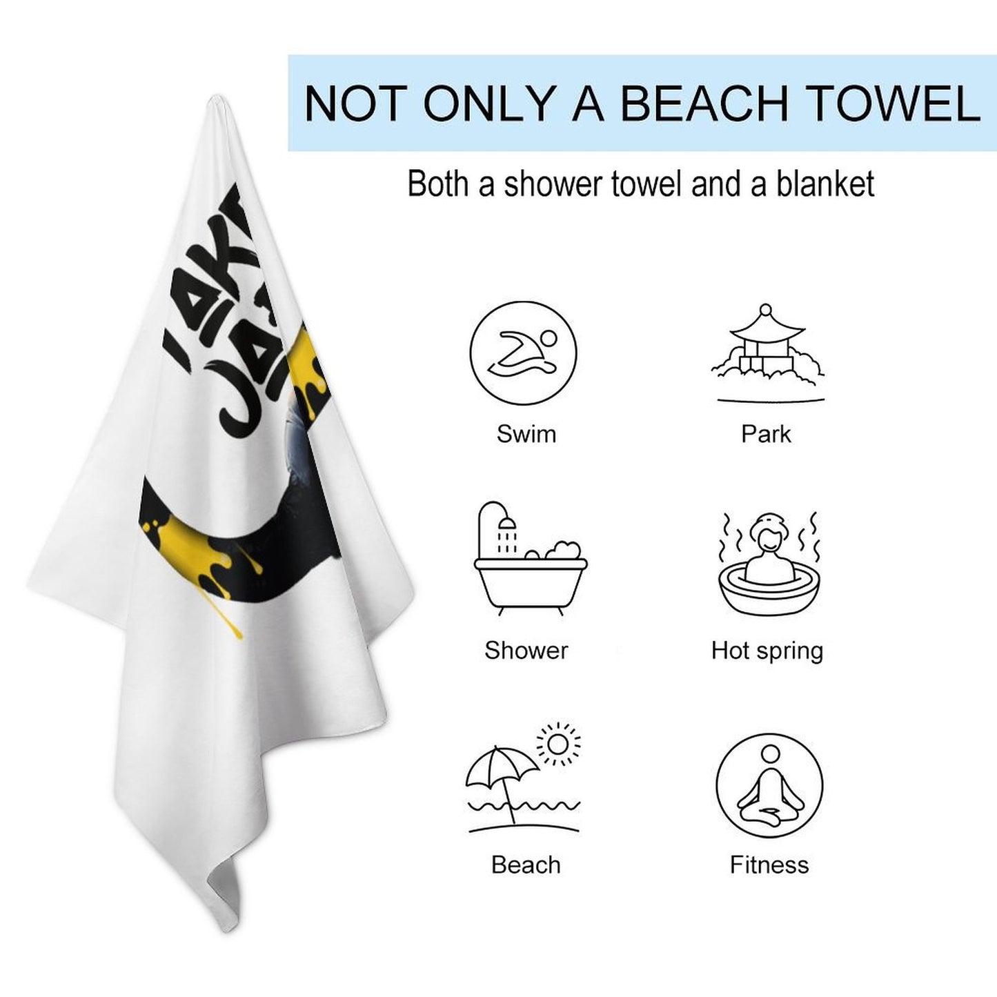 Take Jab White Beach Towel