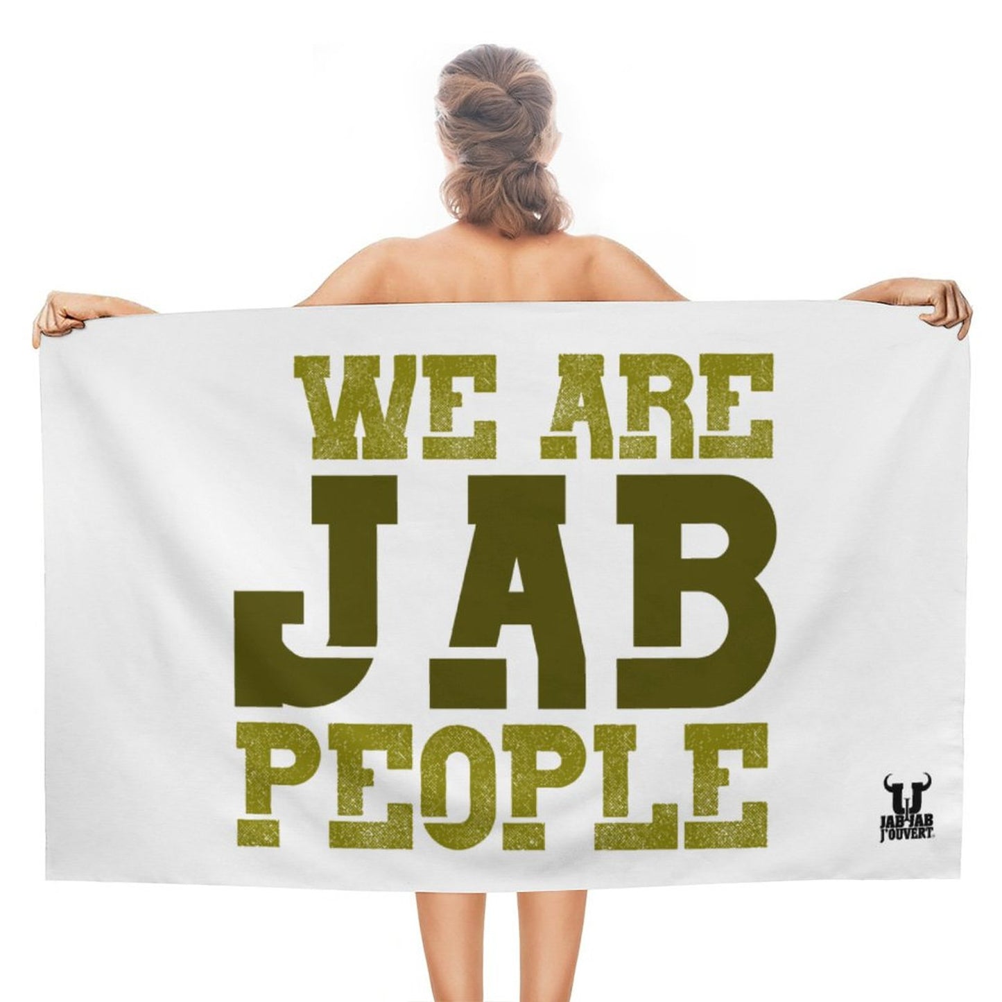 We Are Jab People Army Green Beach Towel