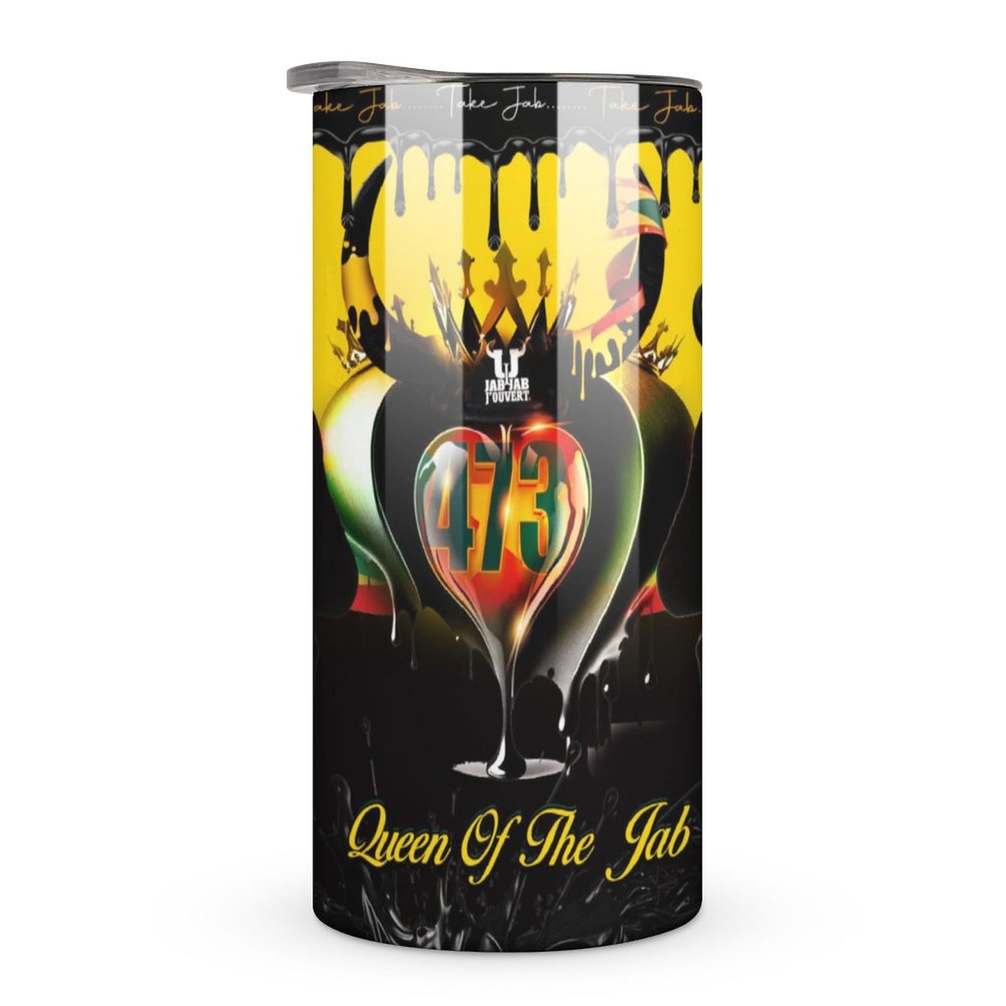 :Queen of the Jab" Insulated Drinking Cups with Lids 300 ml