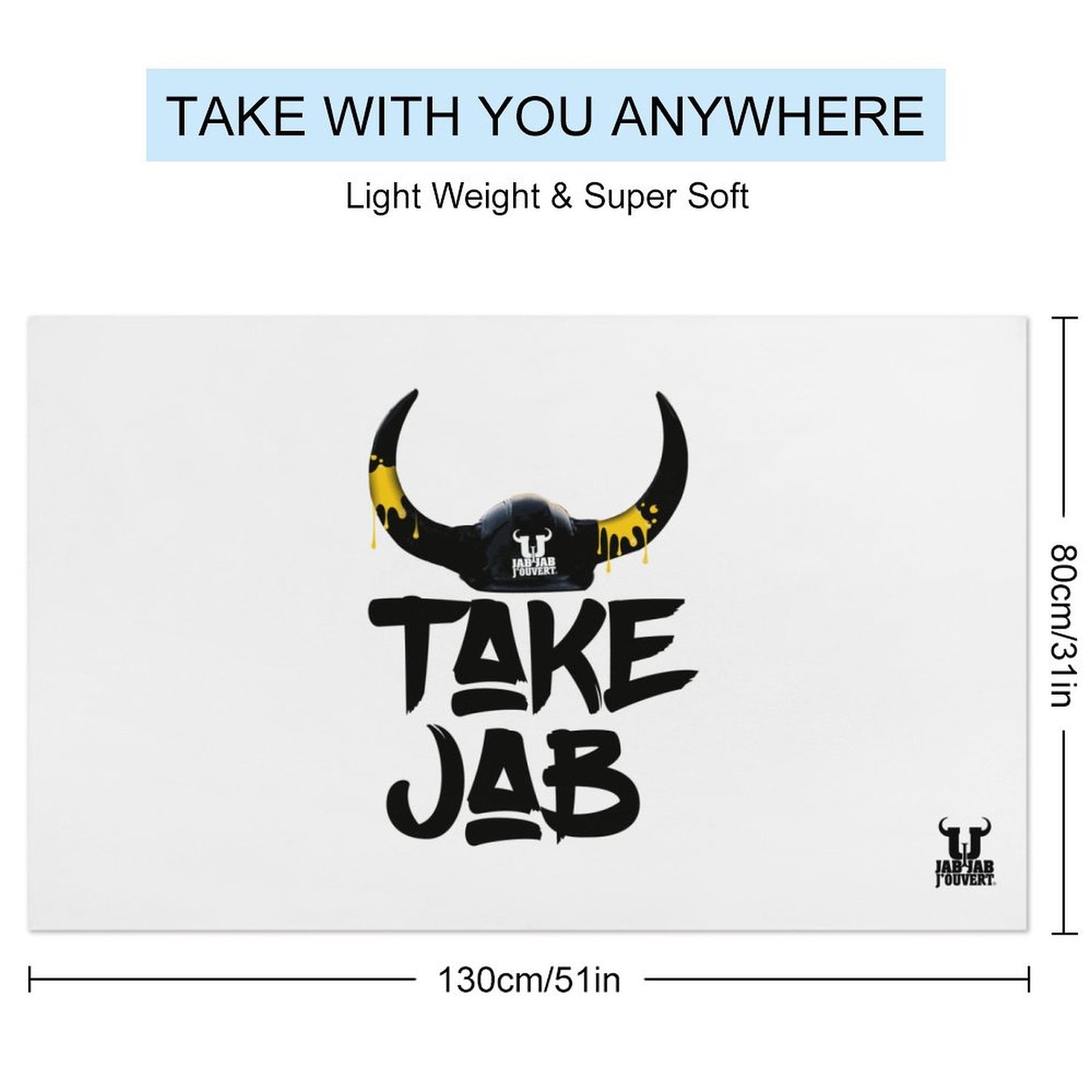 Take Jab White Beach Towel