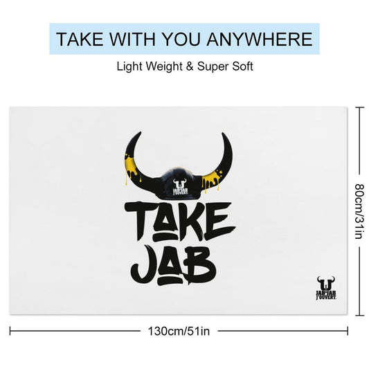 Take Jab White Beach Towel