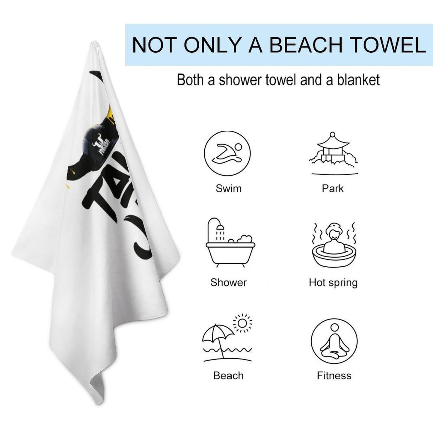 Take Jab White Beach Towel