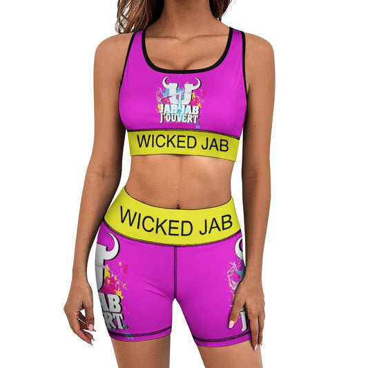 Wicked Jab Pink 2 Piece Workout Yoga Set