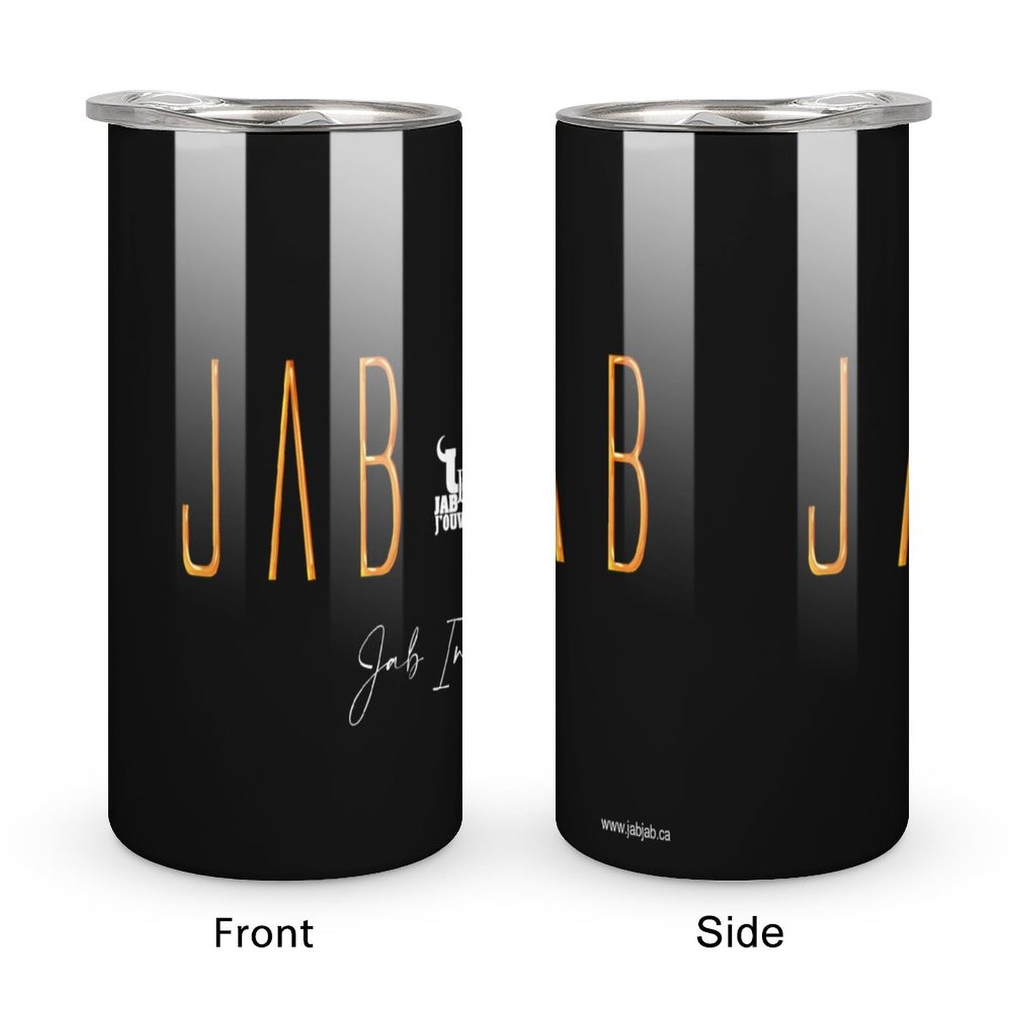 Black "Jab in Oil" Insulated Drinking Cups with Lids 300 ml