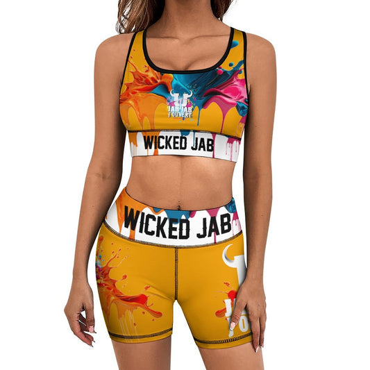 Wicked Jab Yellow 2 Piece Workout Yoga Set