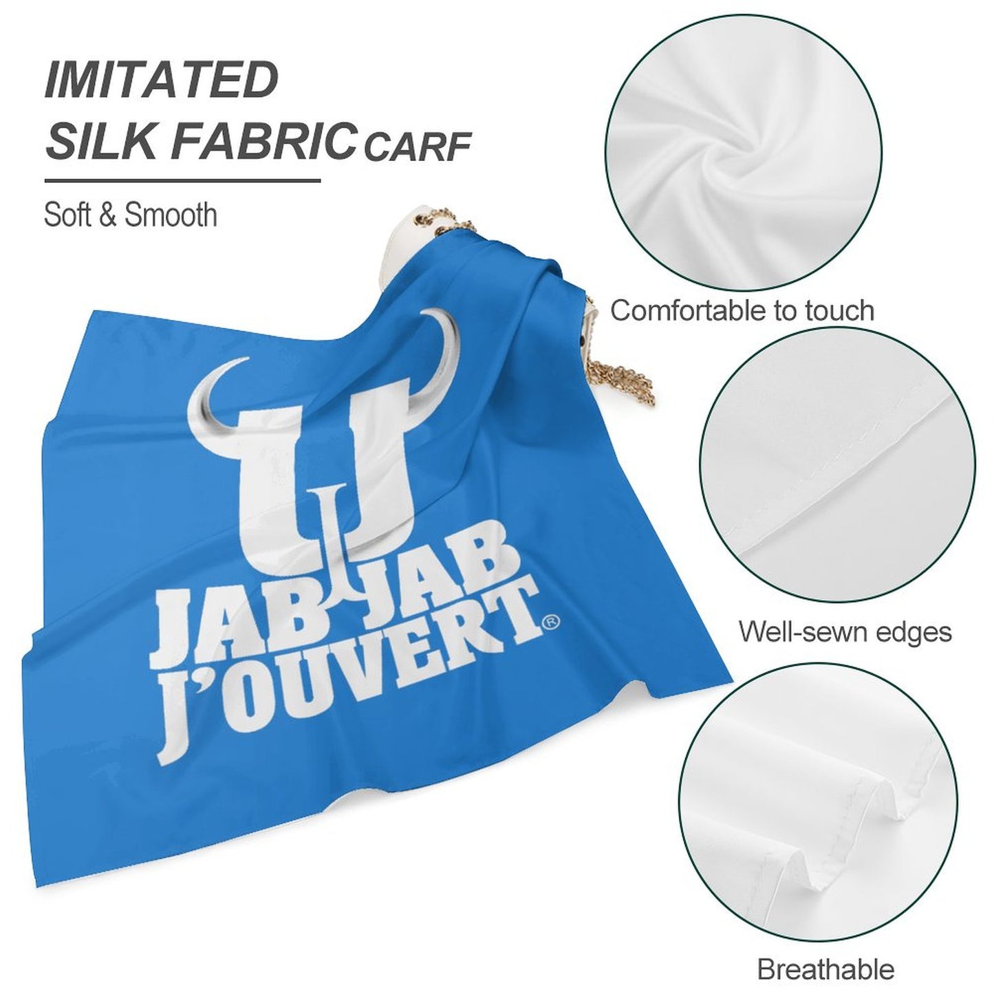 Jab Jab J' Ouvert Square Silk-Like Scarves Blue